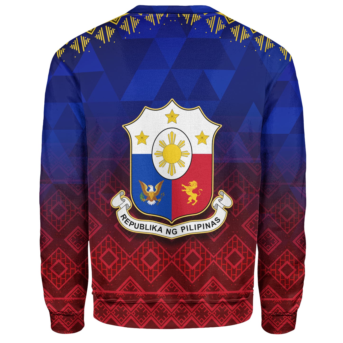 Philippines Filipinos Sweatshirt Lowpolly Pattern with Tribal Motif