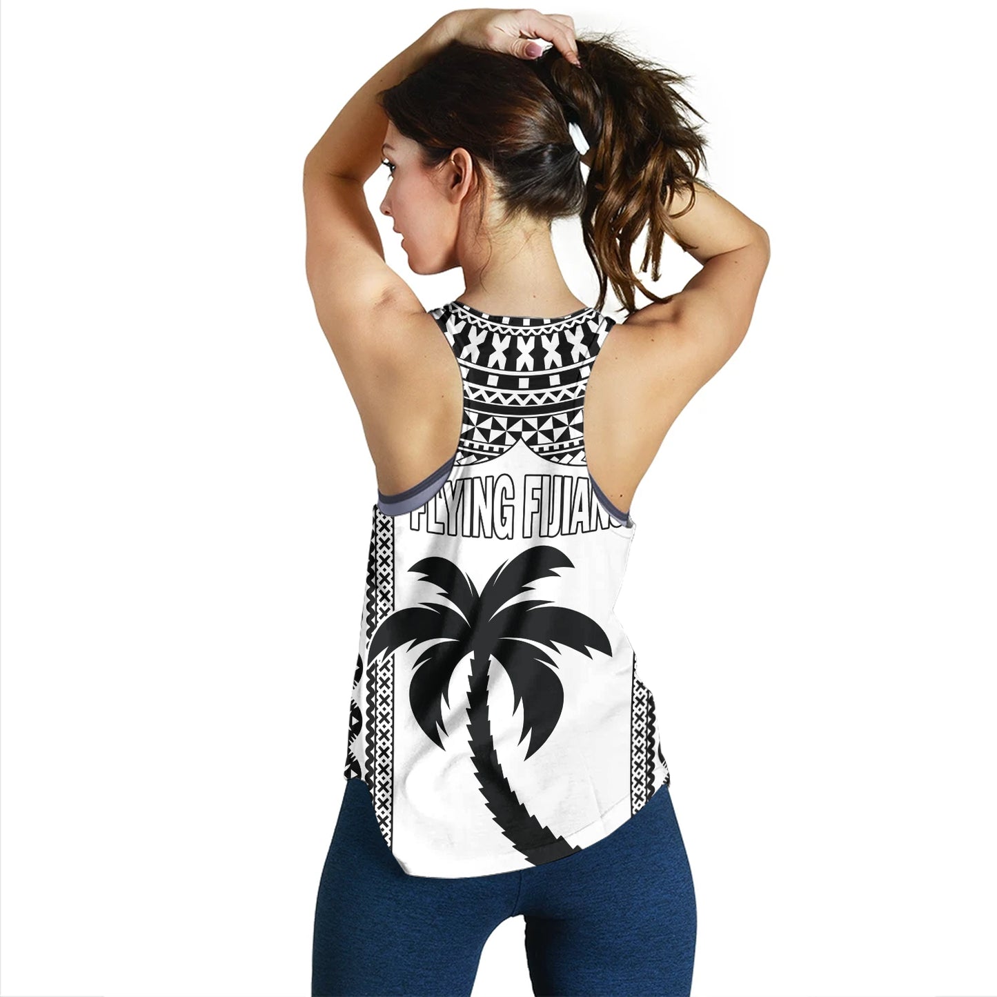 Fiji Women Tank Flying Fijians Rugby Tribal Pattern 2023