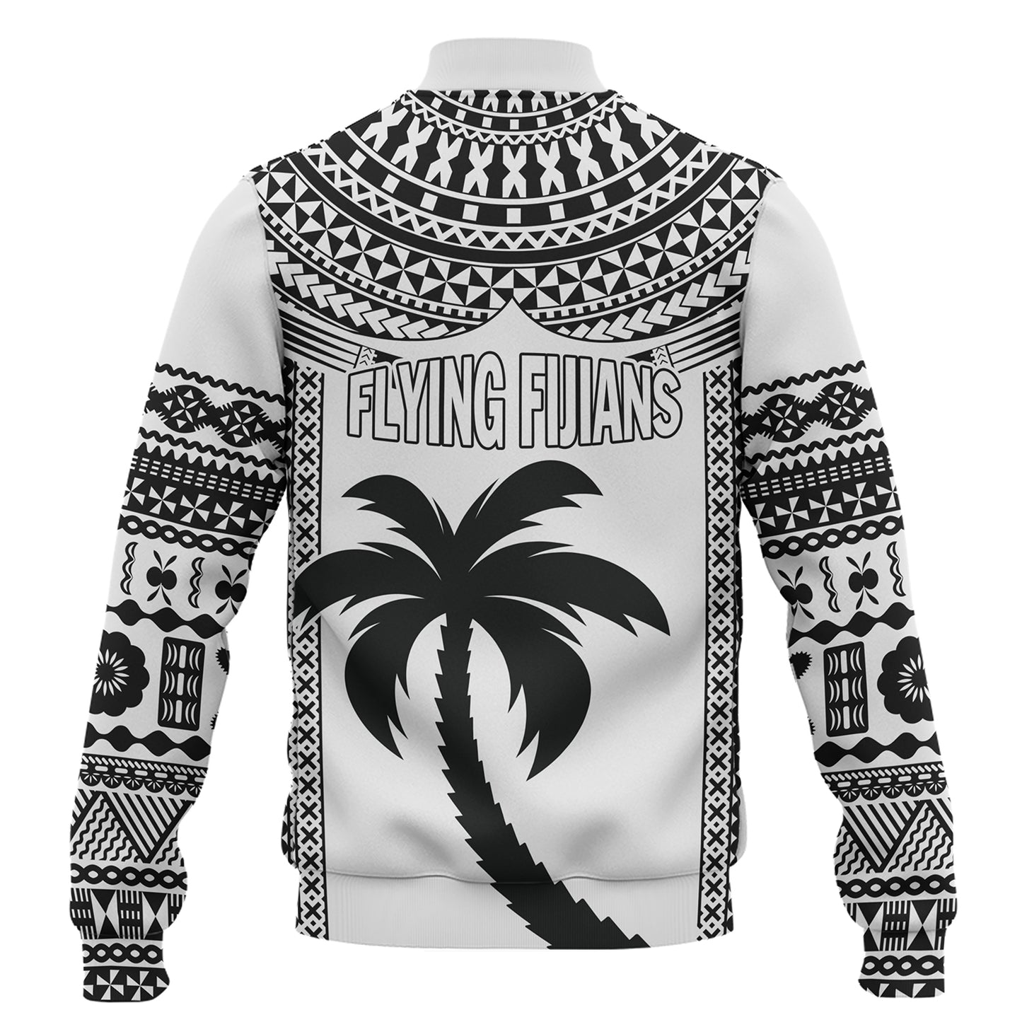 Fiji Baseball Jacket Flying Fijians Rugby Tribal Pattern 2023