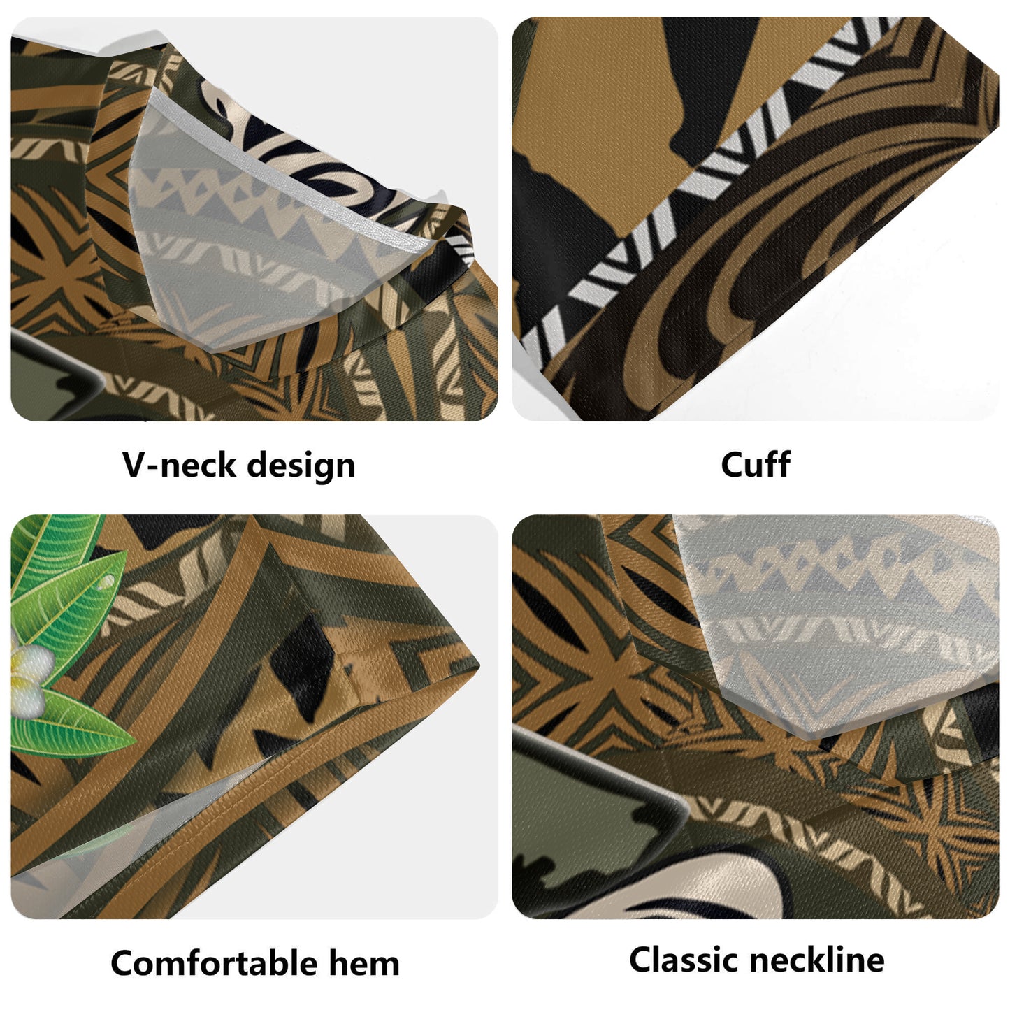 Guam Hafa Adai Seal Flower Tropical Retro Style Men's All Over Printing Rugby Jersey
