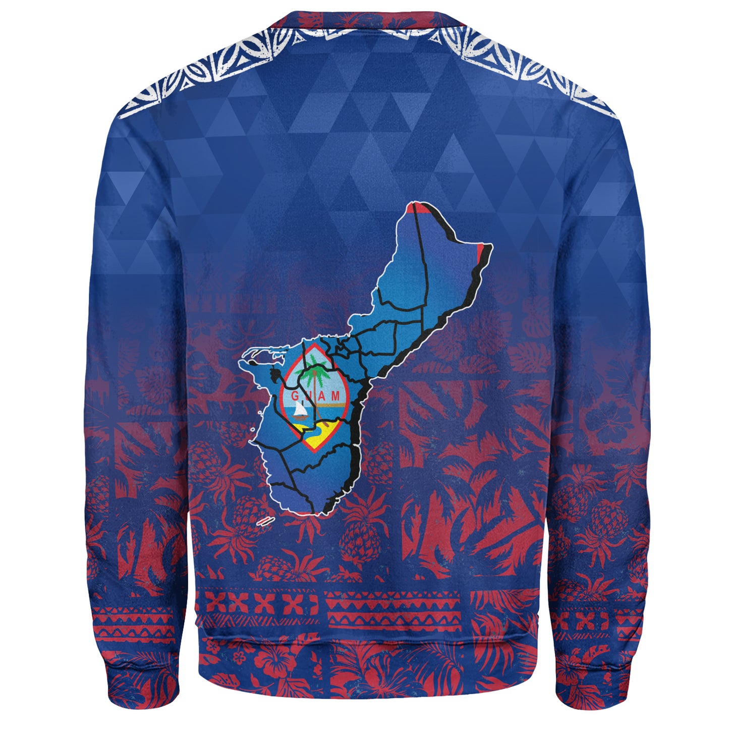 Guam Sweatshirt Guam Hafa Adai Tropical Pattern