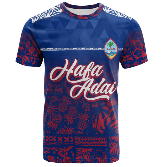 Guam T-Shirt Guam Hafa Adai Tropical Pattern