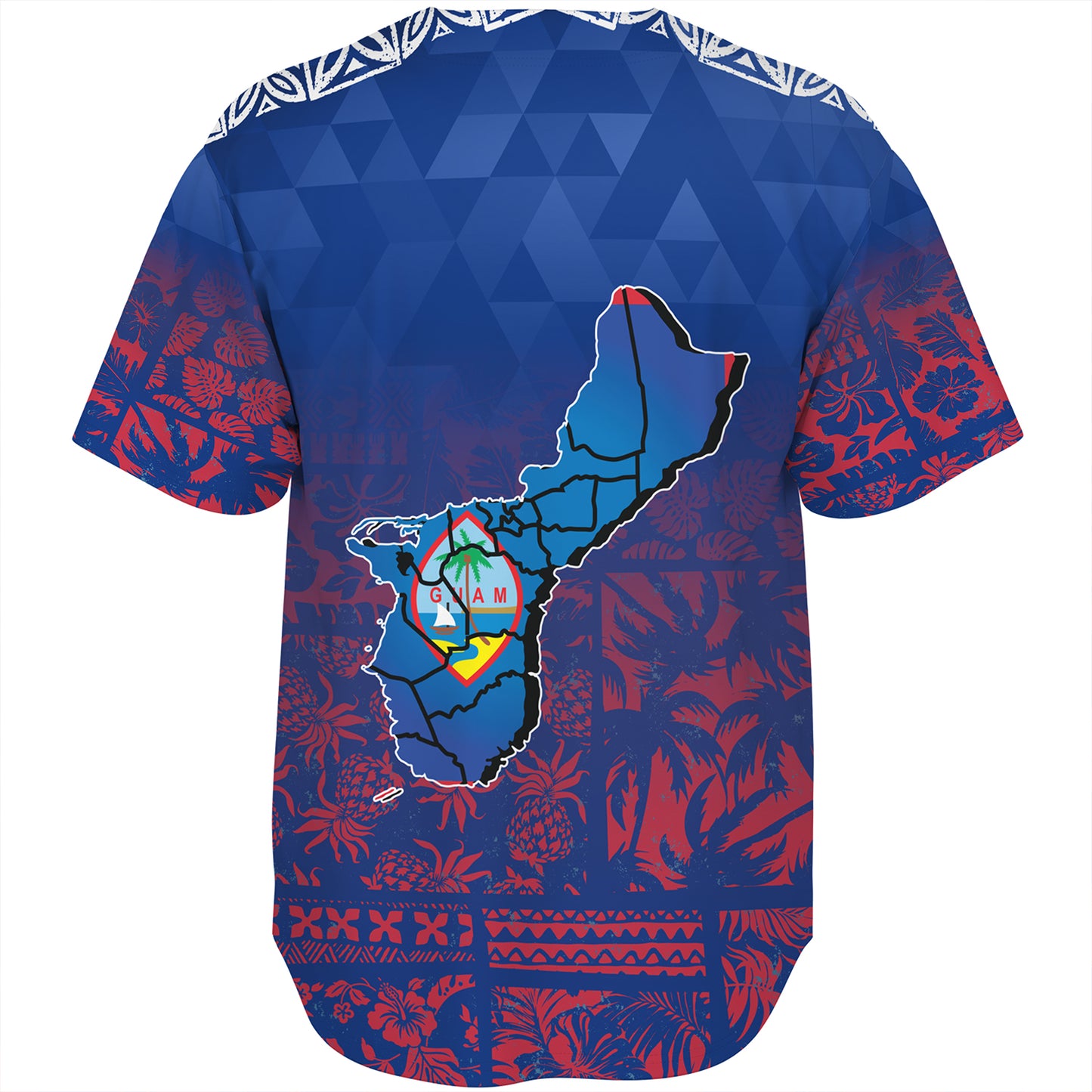 Guam Baseball Shirt Guam Hafa Adai Tropical Pattern
