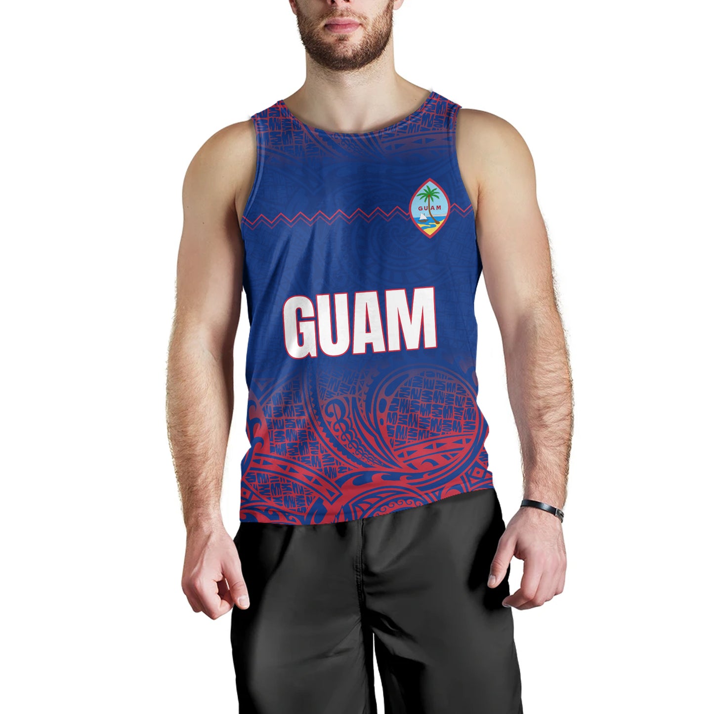 Guam Tank Top White Latte Stone Guam Polynesian