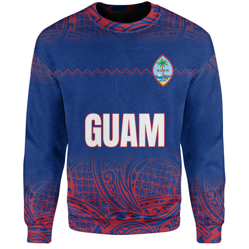 Guam Sweatshirt White Latte Stone Guam Polynesian