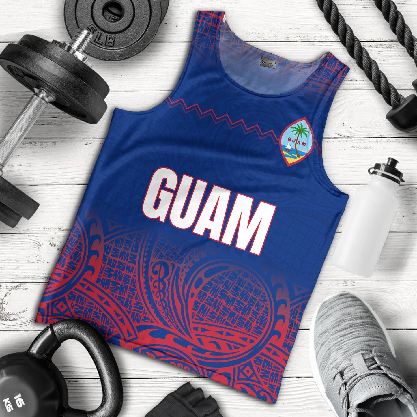 Guam Tank Top White Latte Stone Guam Polynesian