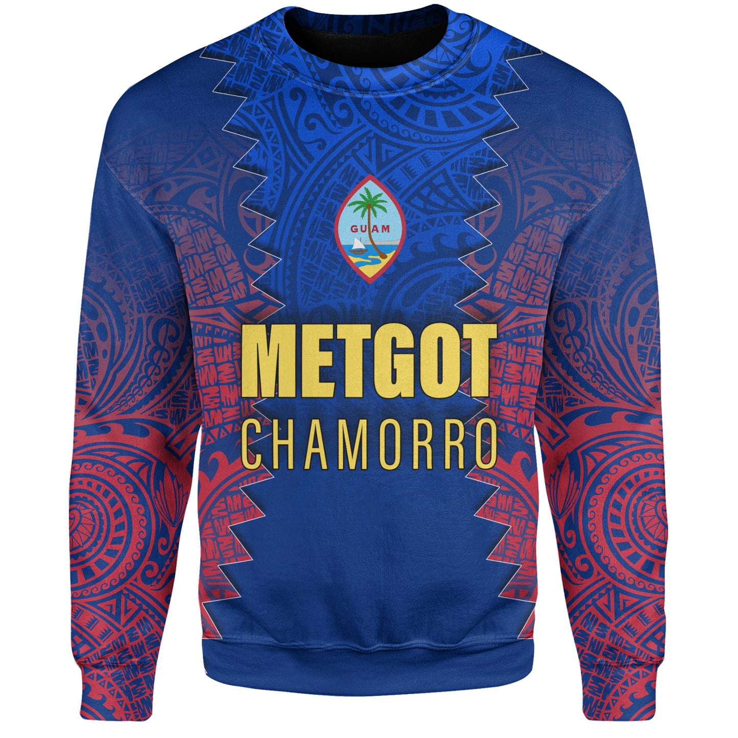 Guam Sweatshirt Metgot Chamorro Latte Stone Guam Polynesian