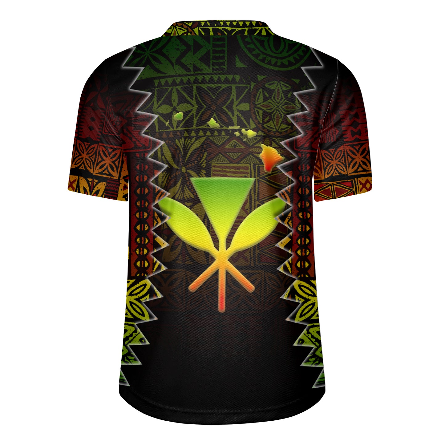 Hawaii Rugby Jersey Polynesian Tribal Motif Reggae Color