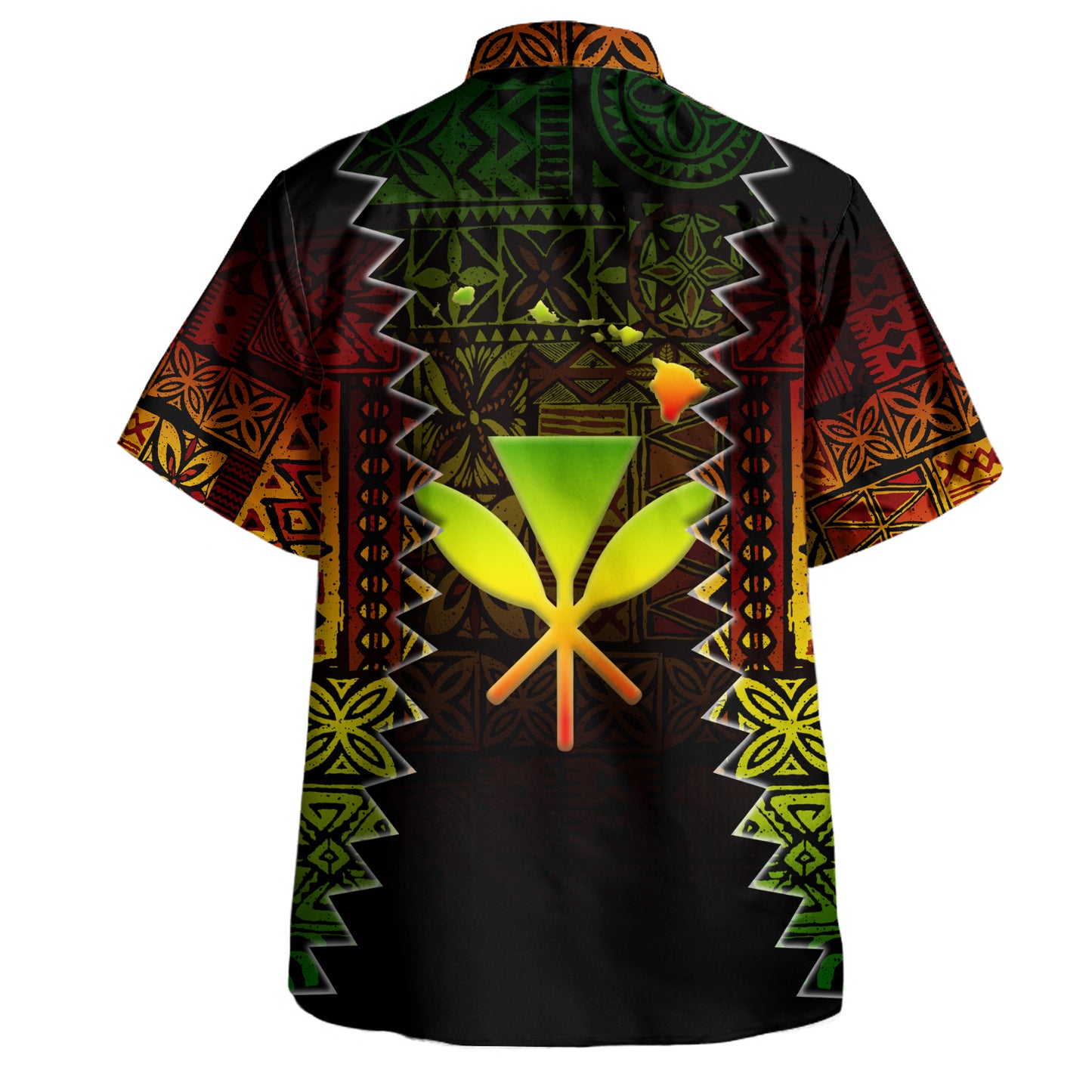 Hawaii Hawaiian Shirt Polynesian Tribal Motif Reggae Color