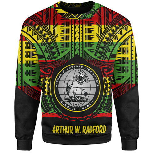 Hawaii Sweatshirt  Admiral Arthur W. Radford Reggae Color Polynesian