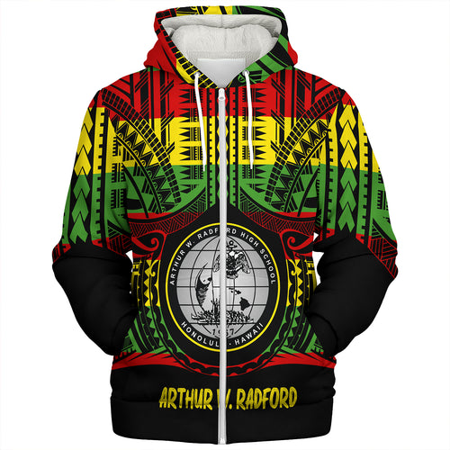 Hawaii Sherpa Hoodie  Admiral Arthur W. Radford Reggae Color Polynesian