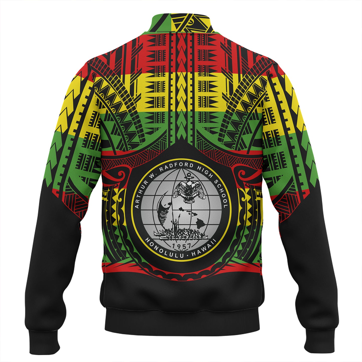 Hawaii Baseball Jacket Admiral Arthur W. Radford Reggae Color Polynesian