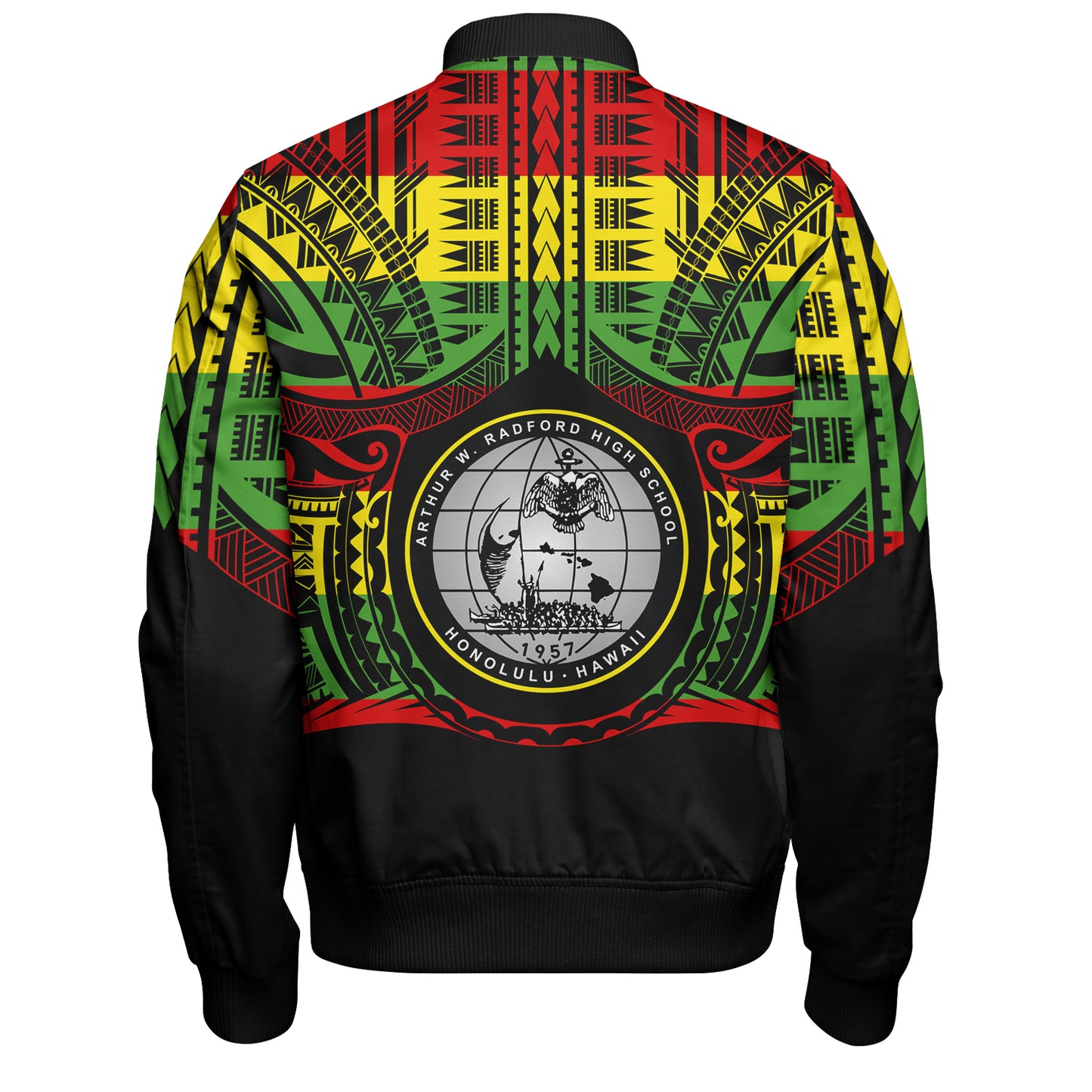 Hawaii Bomber Jacket Admiral Arthur W. Radford Reggae Color Polynesian