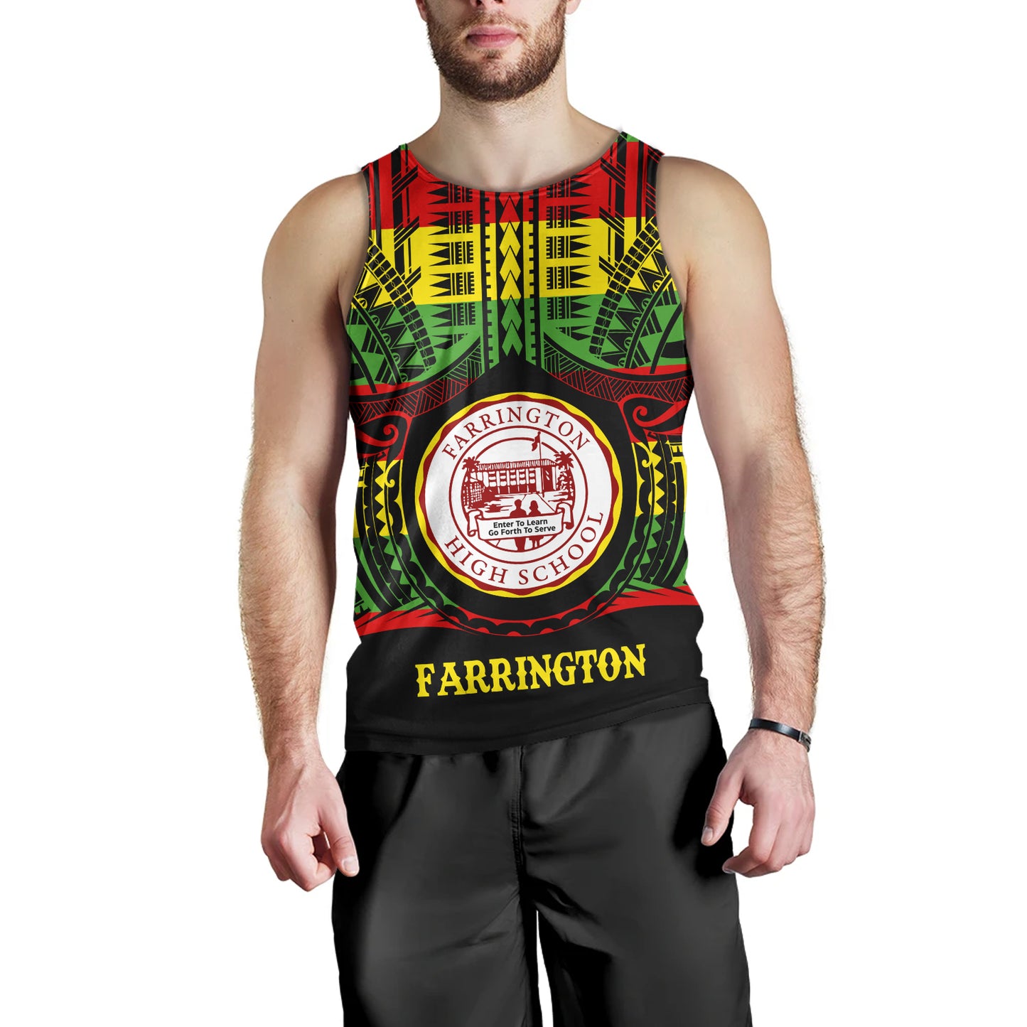 Hawaii Tank Top Farrington High School Reggae Color Polynesian