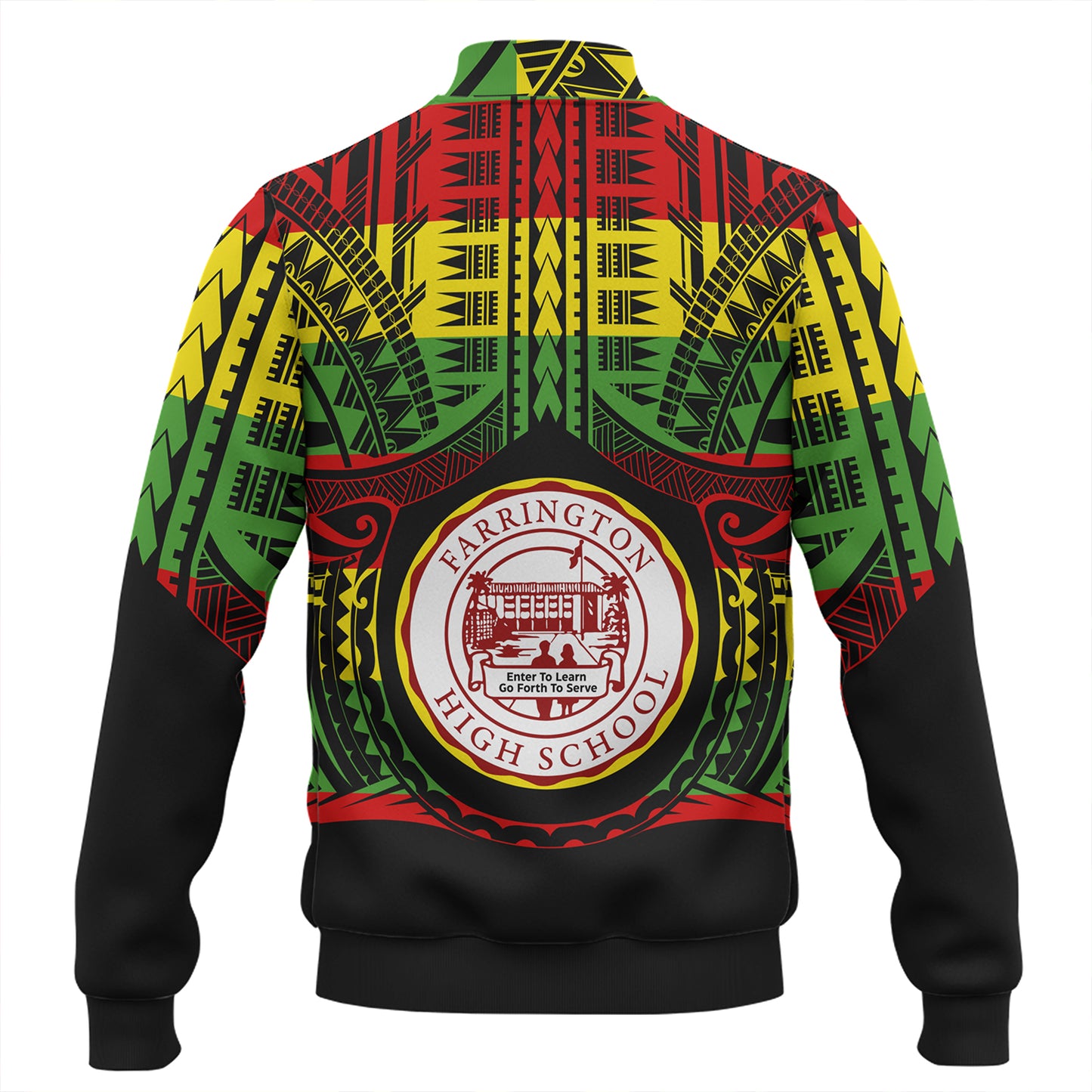 Hawaii Baseball Jacket Farrington High School Reggae Color Polynesian