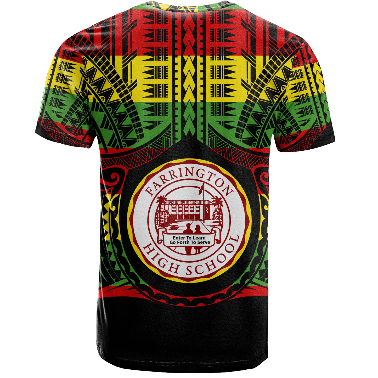 Hawaii T-Shirt Farrington High School Reggae Color Polynesian