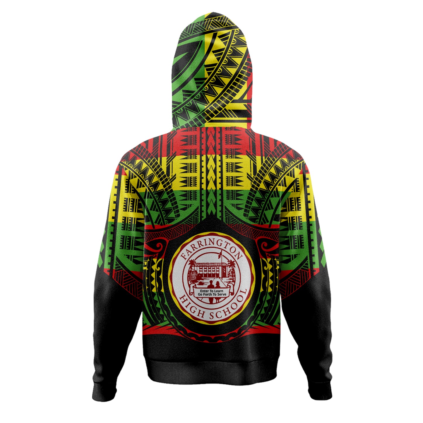 Hawaii Hoodie Farrington High School Reggae Color Polynesian