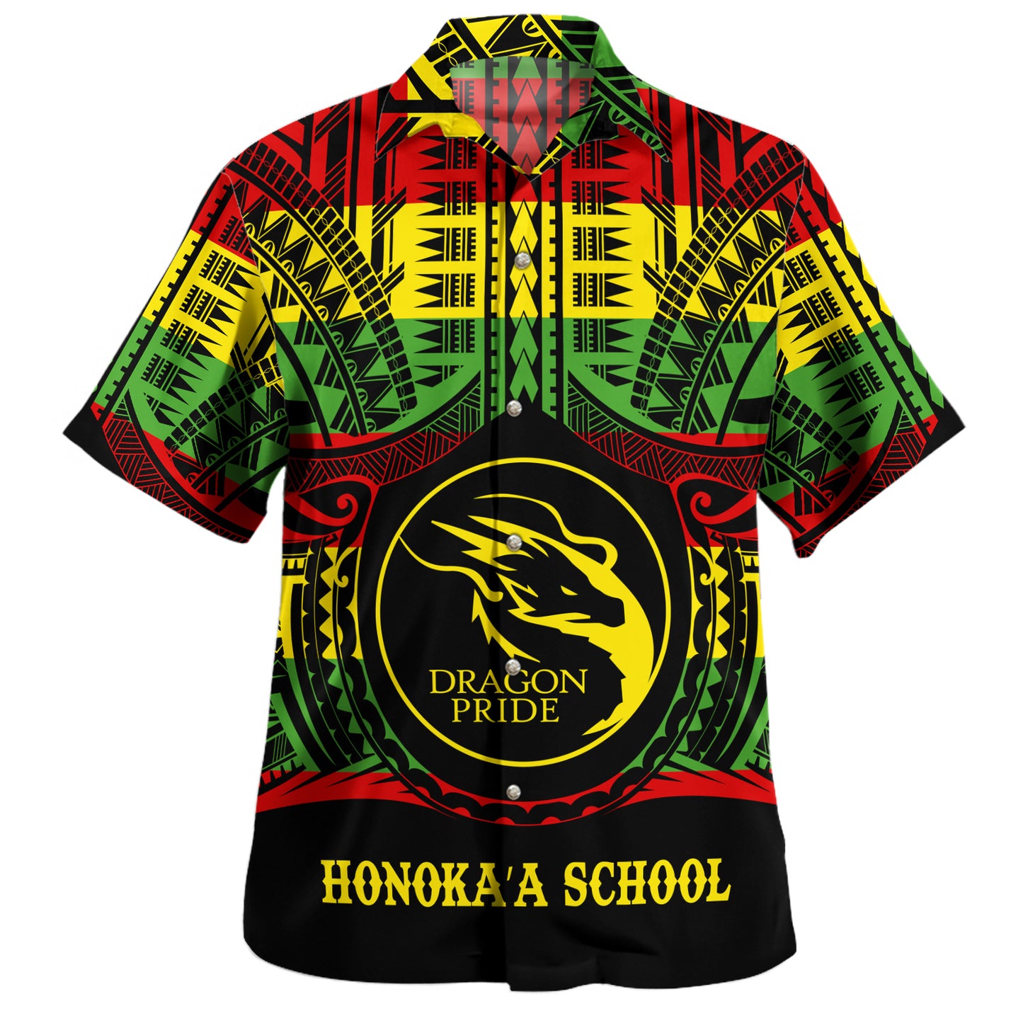 Hawaii Hawaiian Shirt Honokaa High And Intermediate School Reggae Color Polynesian