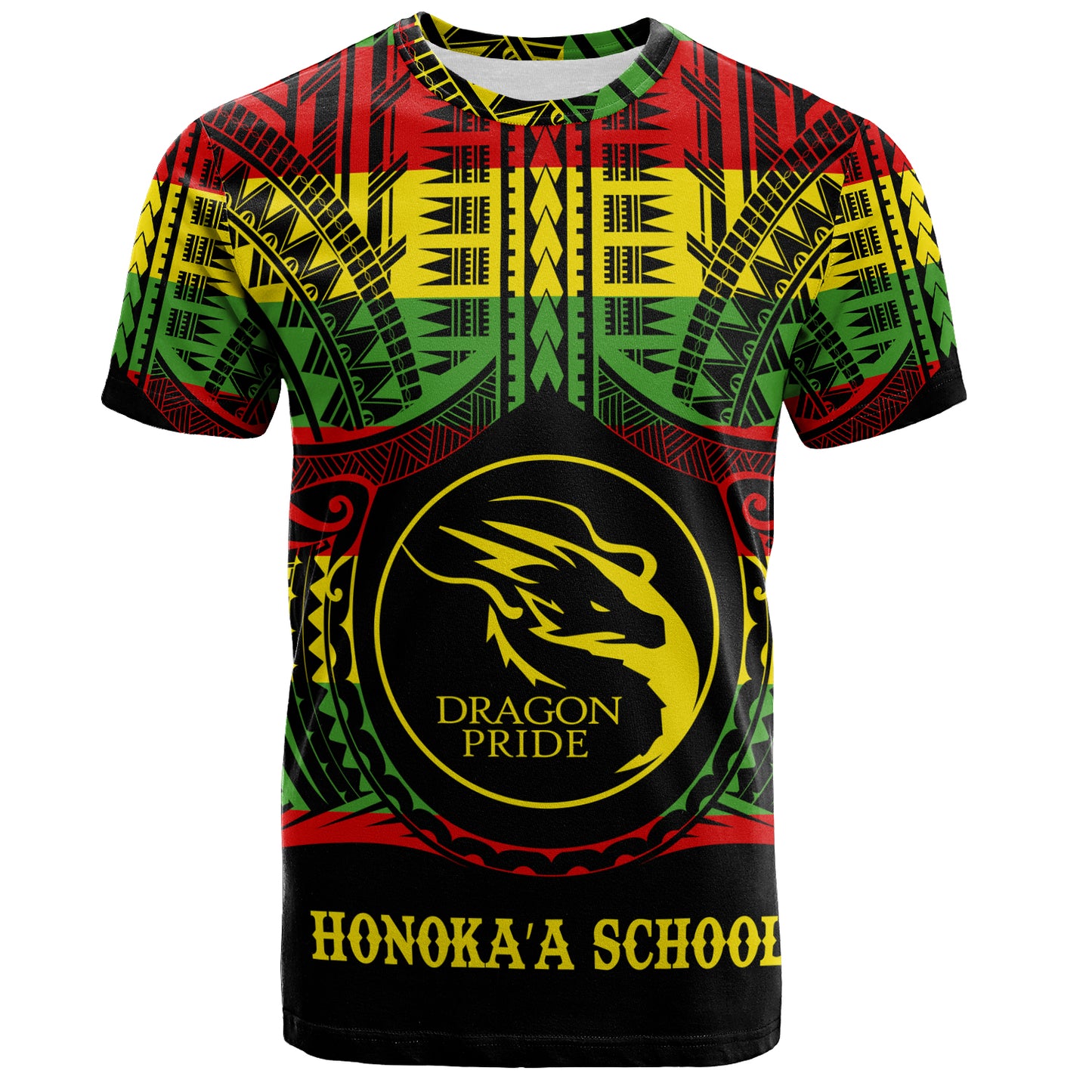 Hawaii T-Shirt Honokaʻa High & Intermediate School Reggae Color Polynesian