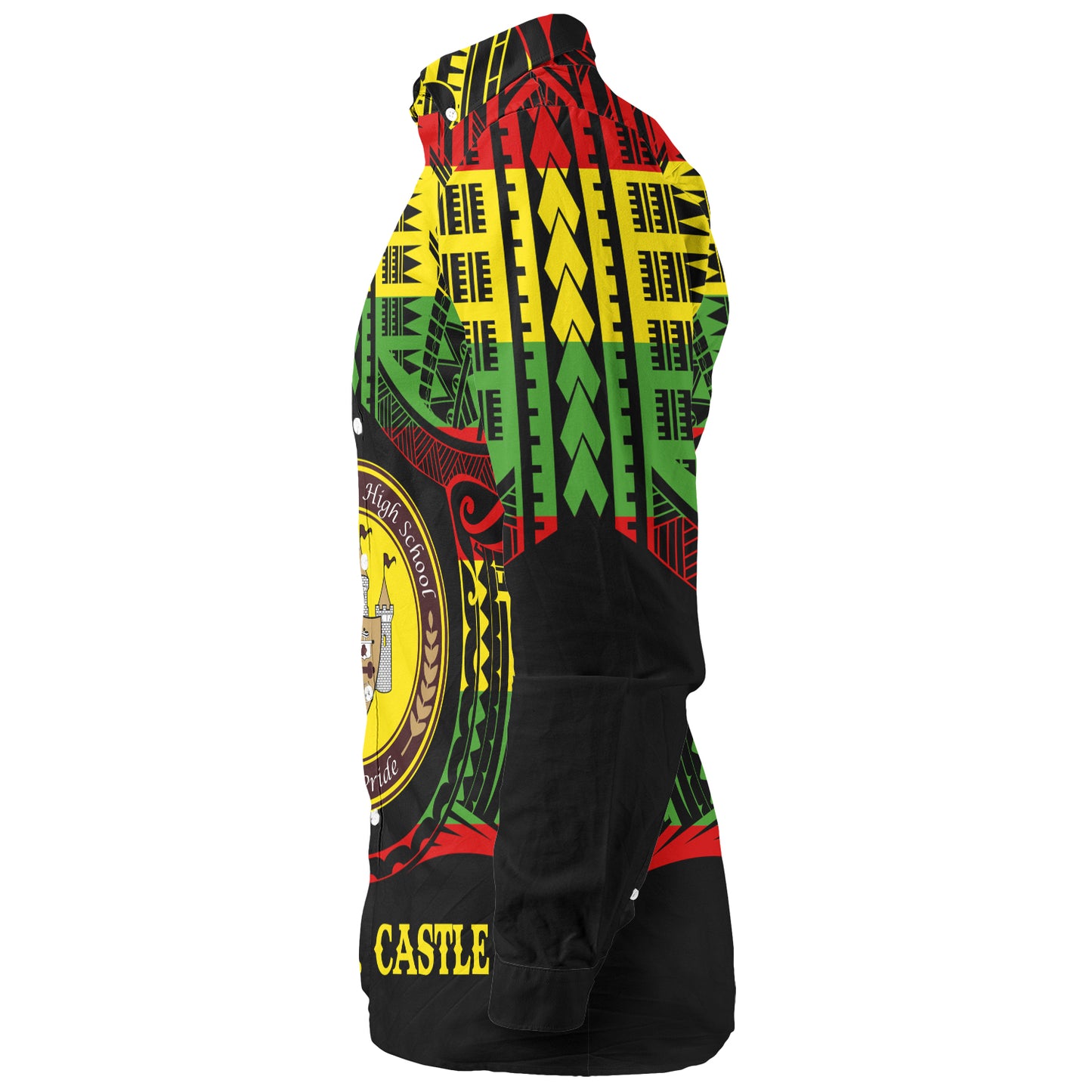 Hawaii Long Sleeve Shirt James B. Castle High School Reggae Color Polynesian