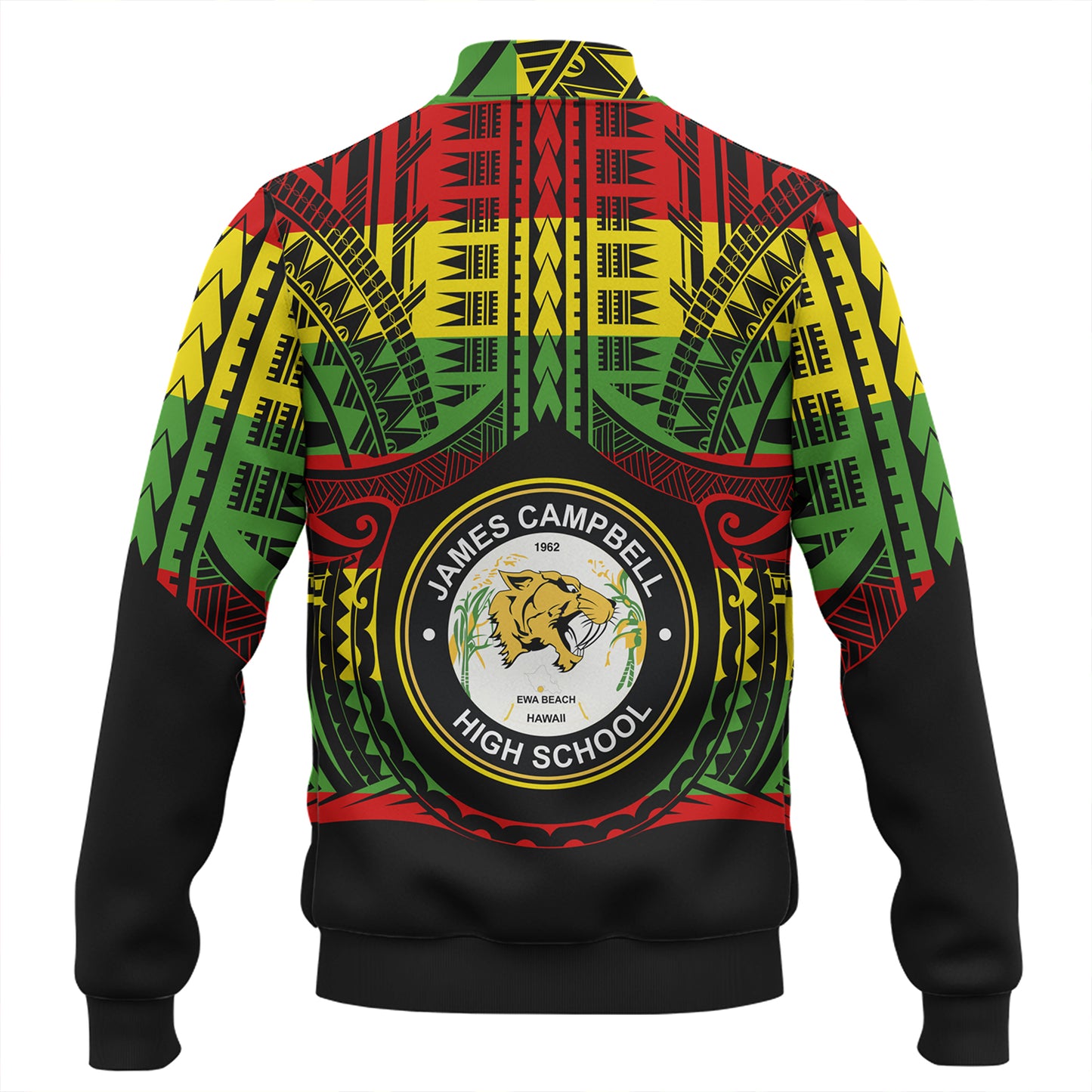 Hawaii Baseball Jacket James Campbell High School Reggae Color Polynesian