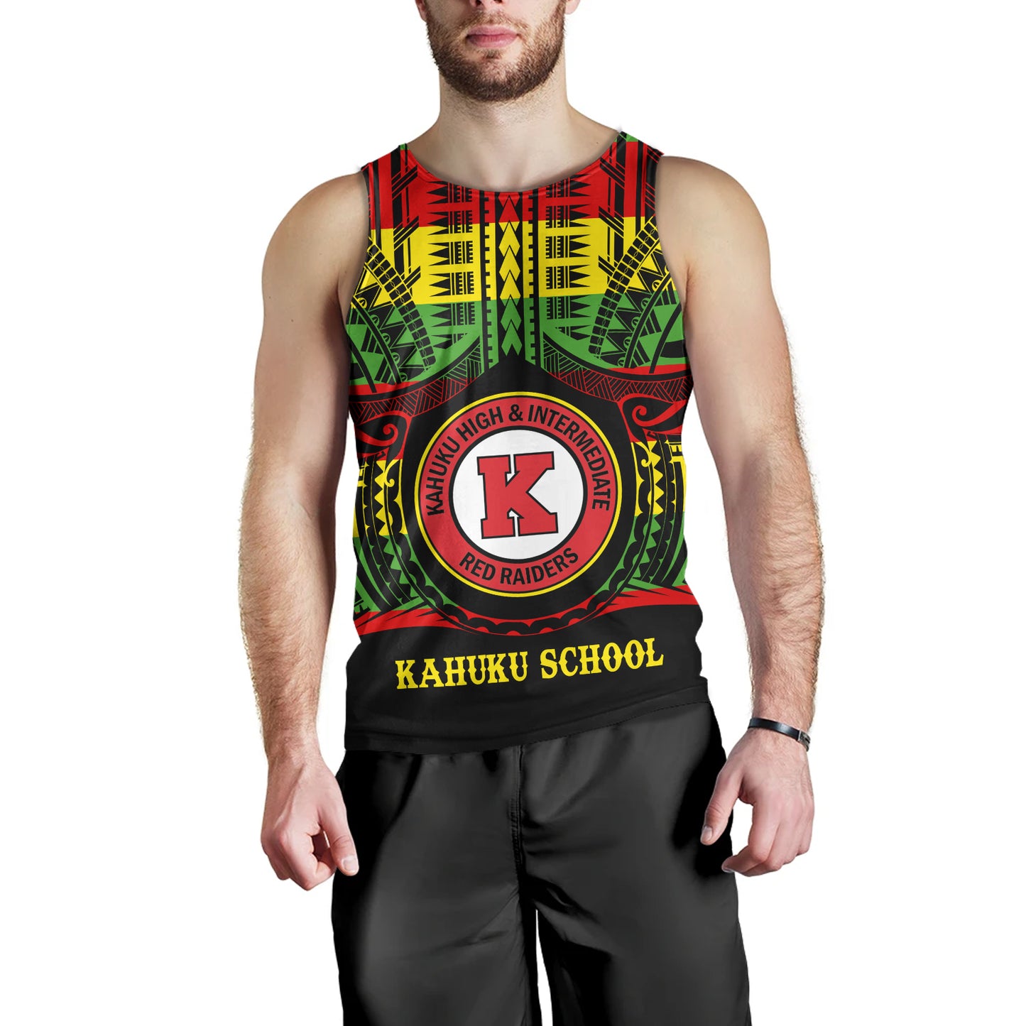 Hawaii Tank Top Kahuku High & Intermediate School Reggae Color Polynesian