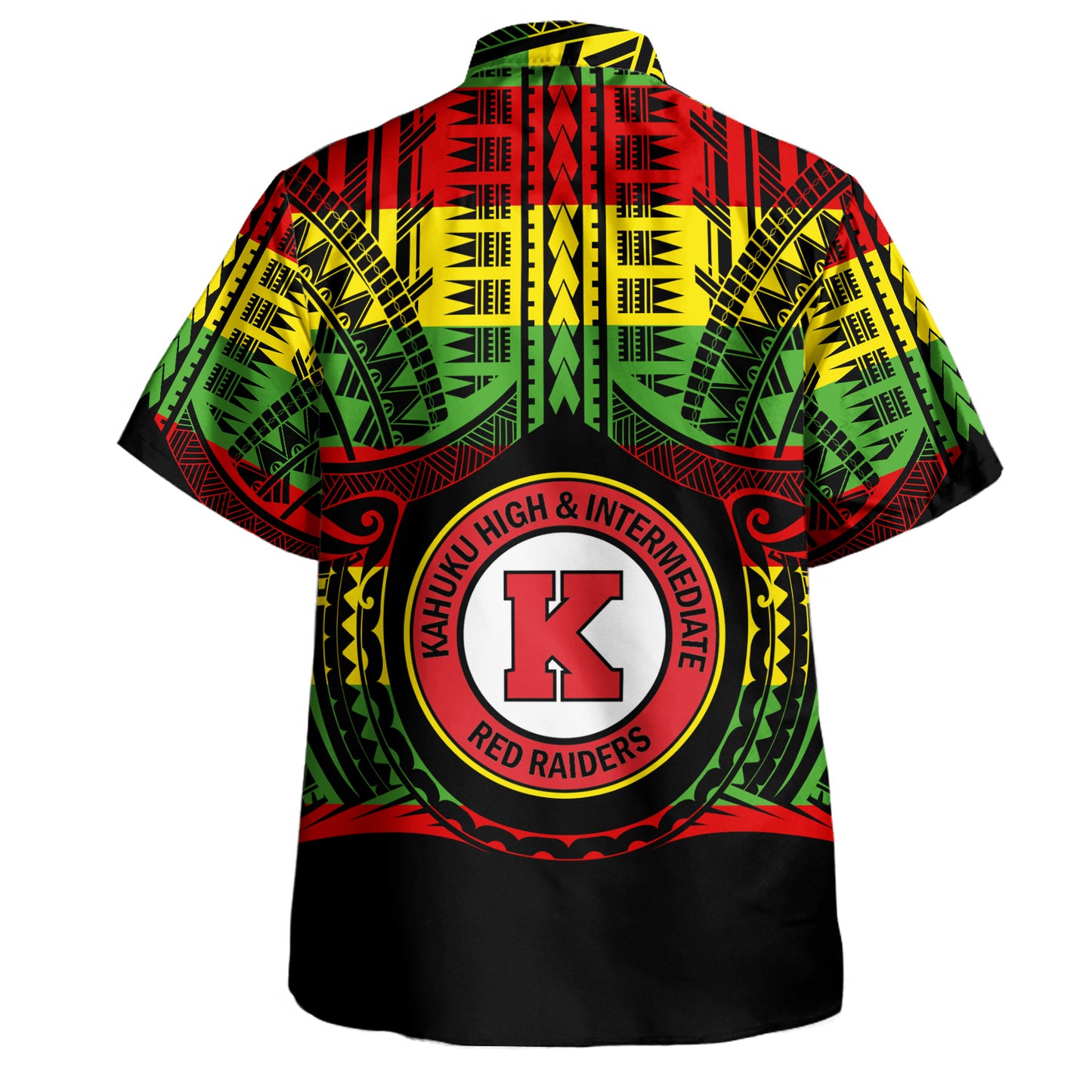 Hawaii Hawaiian Shirt Kahuku High & Intermediate School Reggae Color Polynesian