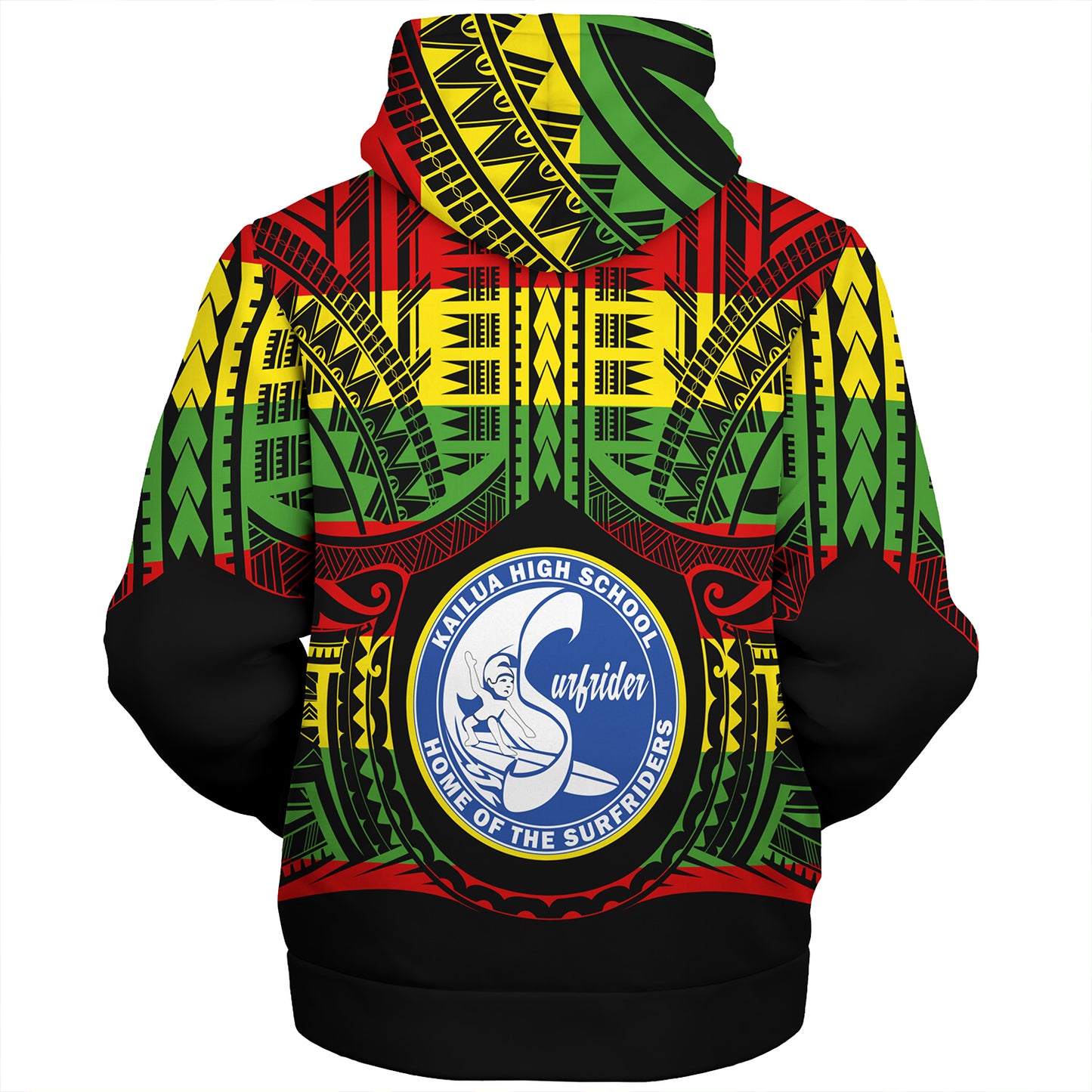Hawaii Sherpa Hoodie Kailua High School Reggae Color Polynesian