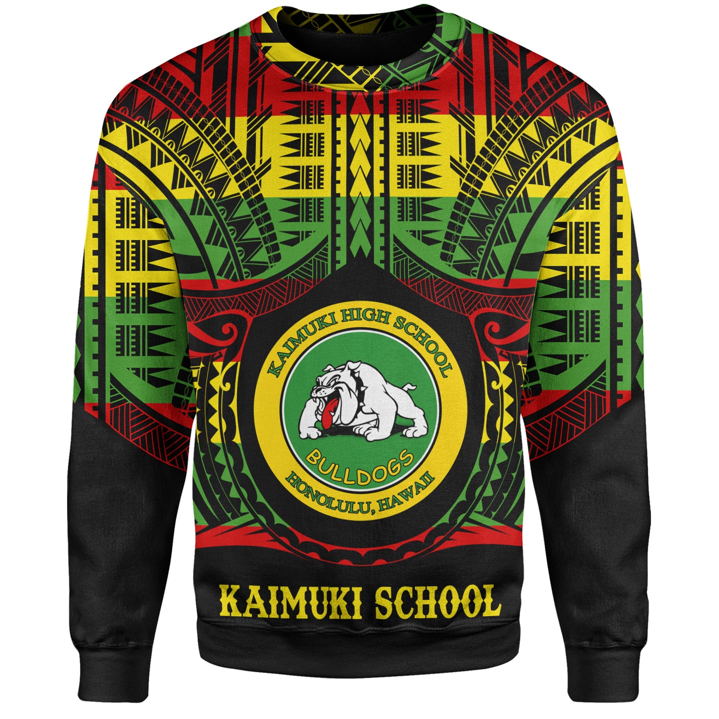 Hawaii Sweatshirt Kaimuki High School Reggae Color Polynesian