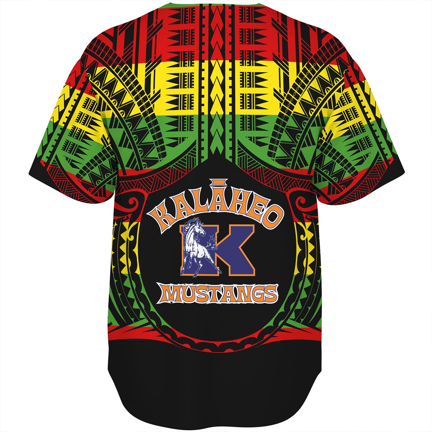 Hawaii Baseball Shirt Kalaheo High School Reggae Color Polynesian