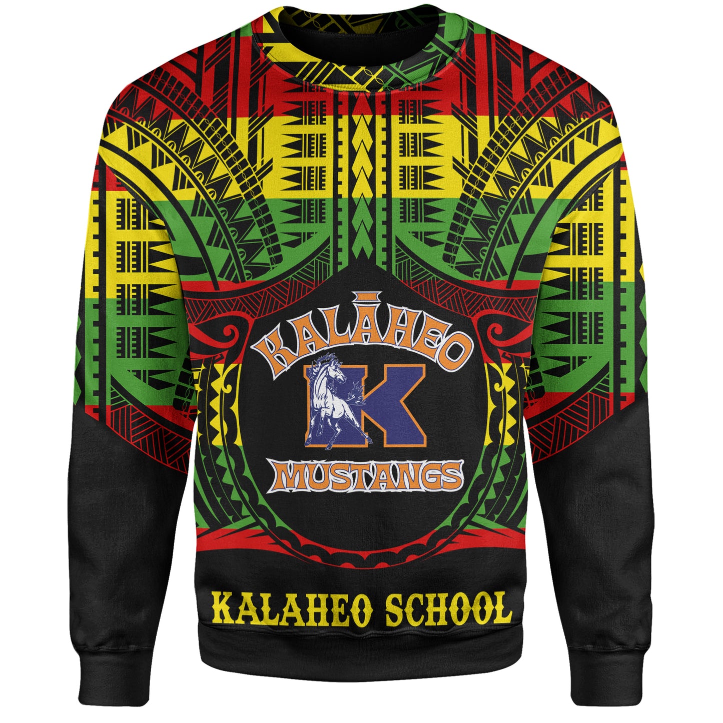 Hawaii Sweatshirt Kalaheo High School Reggae Color Polynesian