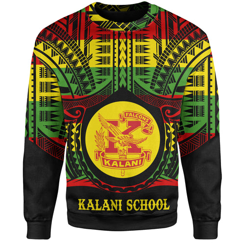 Hawaii Sweatshirt Kalani High School Reggae Color Polynesian