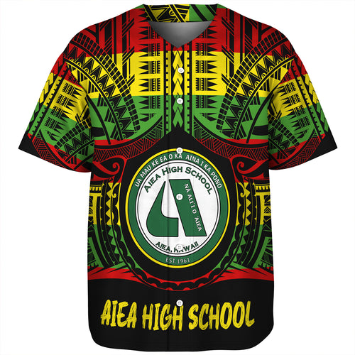 Hawaii Baseball Shirt Aiea High School Reggae Color Polynesian