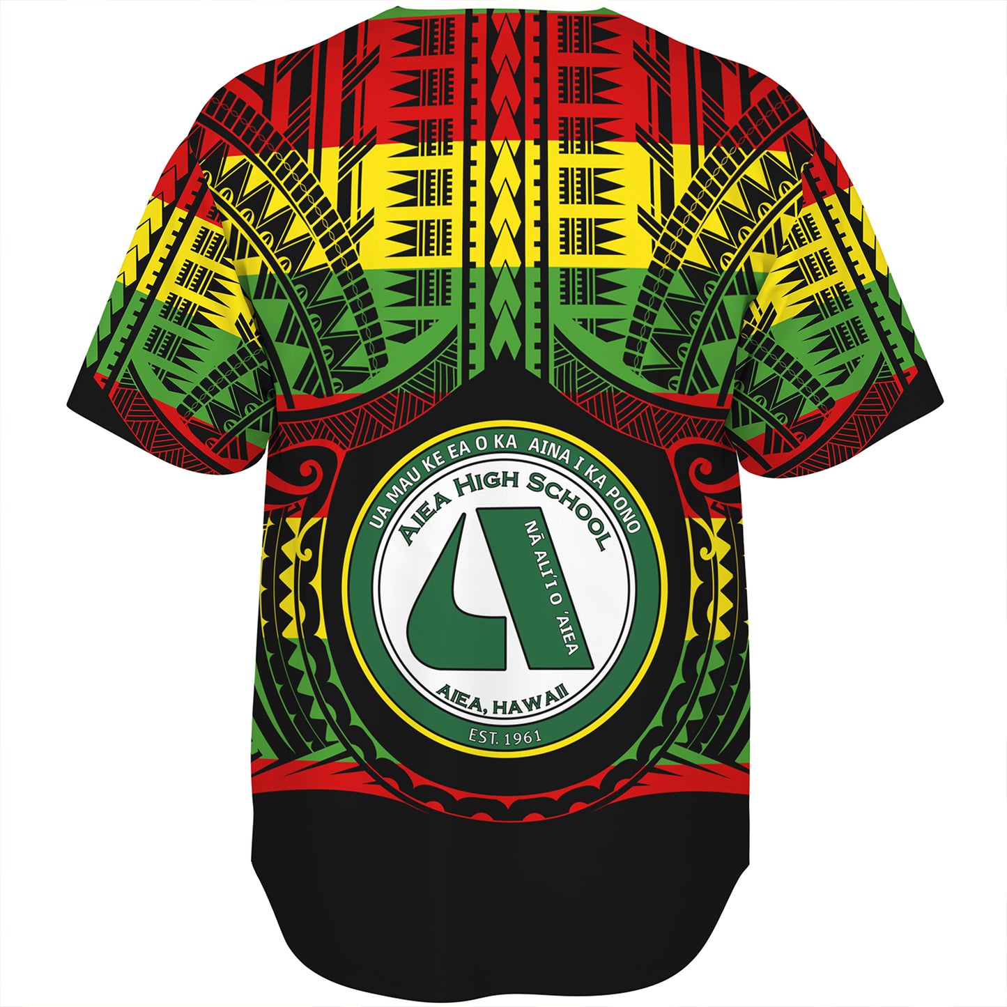 Hawaii Baseball Shirt Aiea High School Reggae Color Polynesian