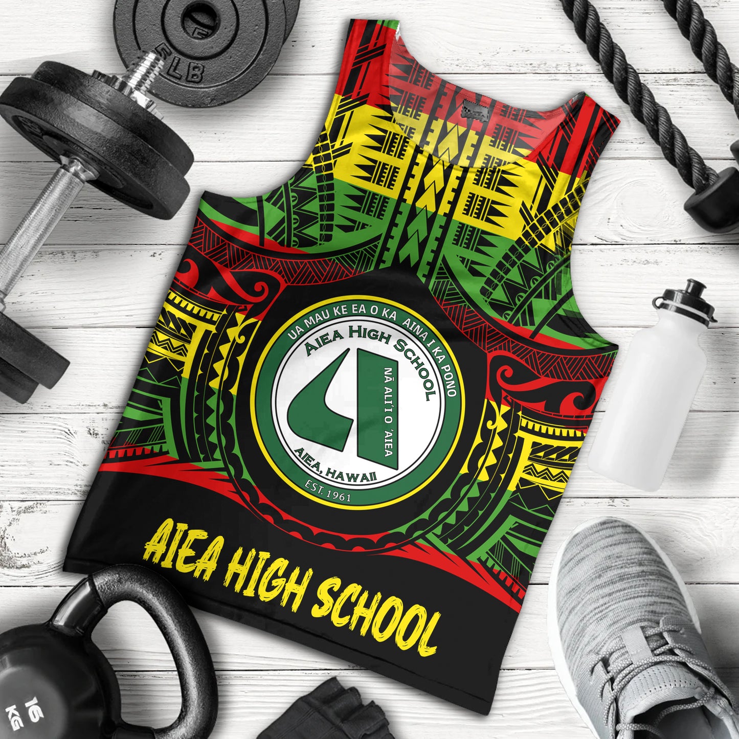 Hawaii Tank Top Aiea High School Reggae Color Polynesian