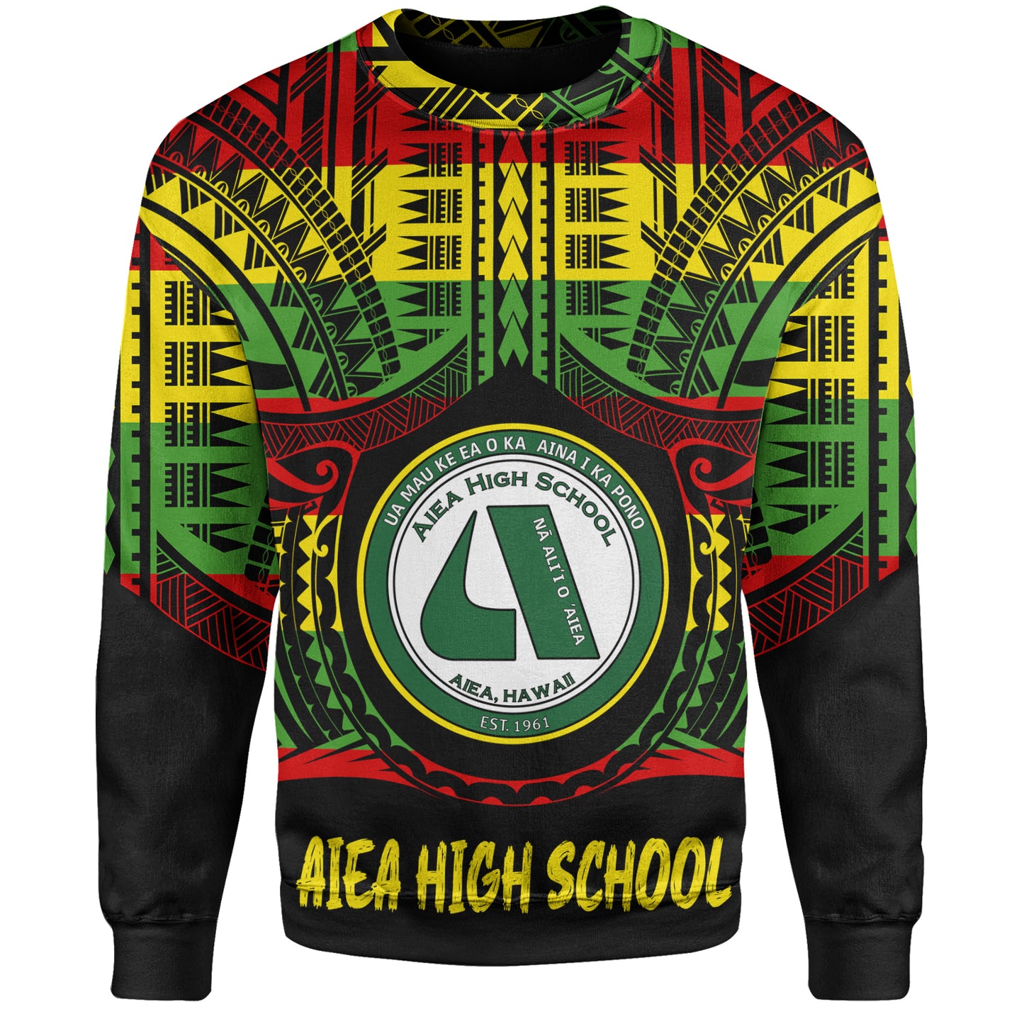 Hawaii Sweatshirt Aiea High School Reggae Color Polynesian