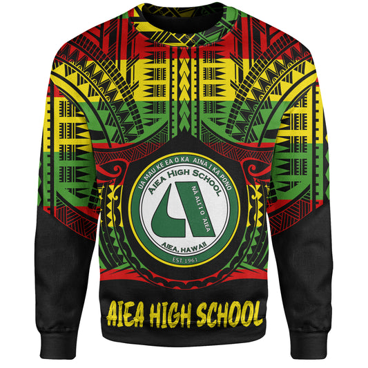 Hawaii Sweatshirt Aiea High School Reggae Color Polynesian