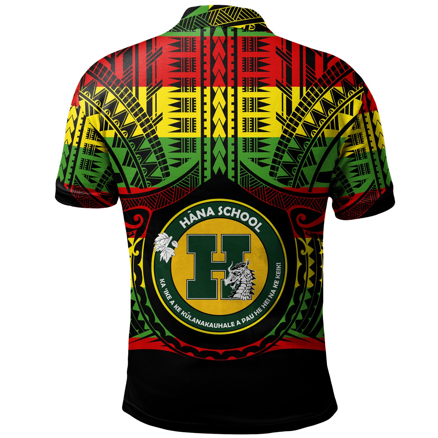Hawaii Polo Shirt Hana High and Elementary School Reggae Color Polynesian