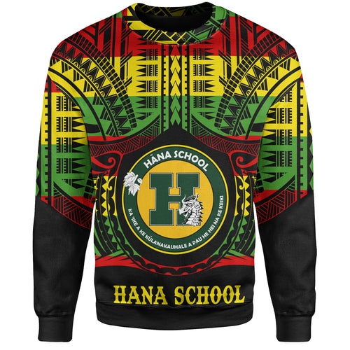 Hawaii Sweatshirt Hana High and Elementary School Reggae Color Polynesian