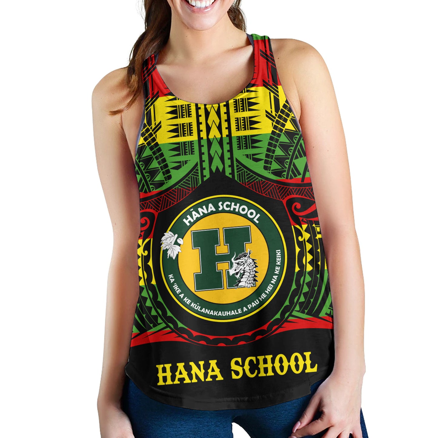 Hawaii Women Tank Hana High and Elementary School Reggae Color Polynesian