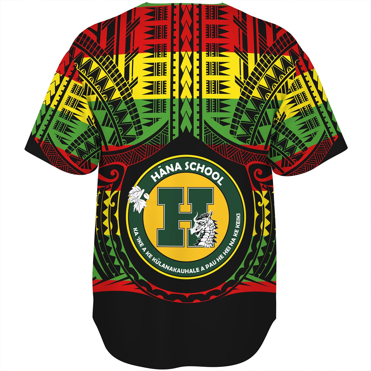 Hawaii Baseball Shirt Hana High and Elementary School Reggae Color Polynesian