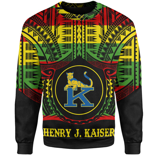 Hawaii Sweatshirt Henry J. Kaiser High School Reggae Color Polynesian