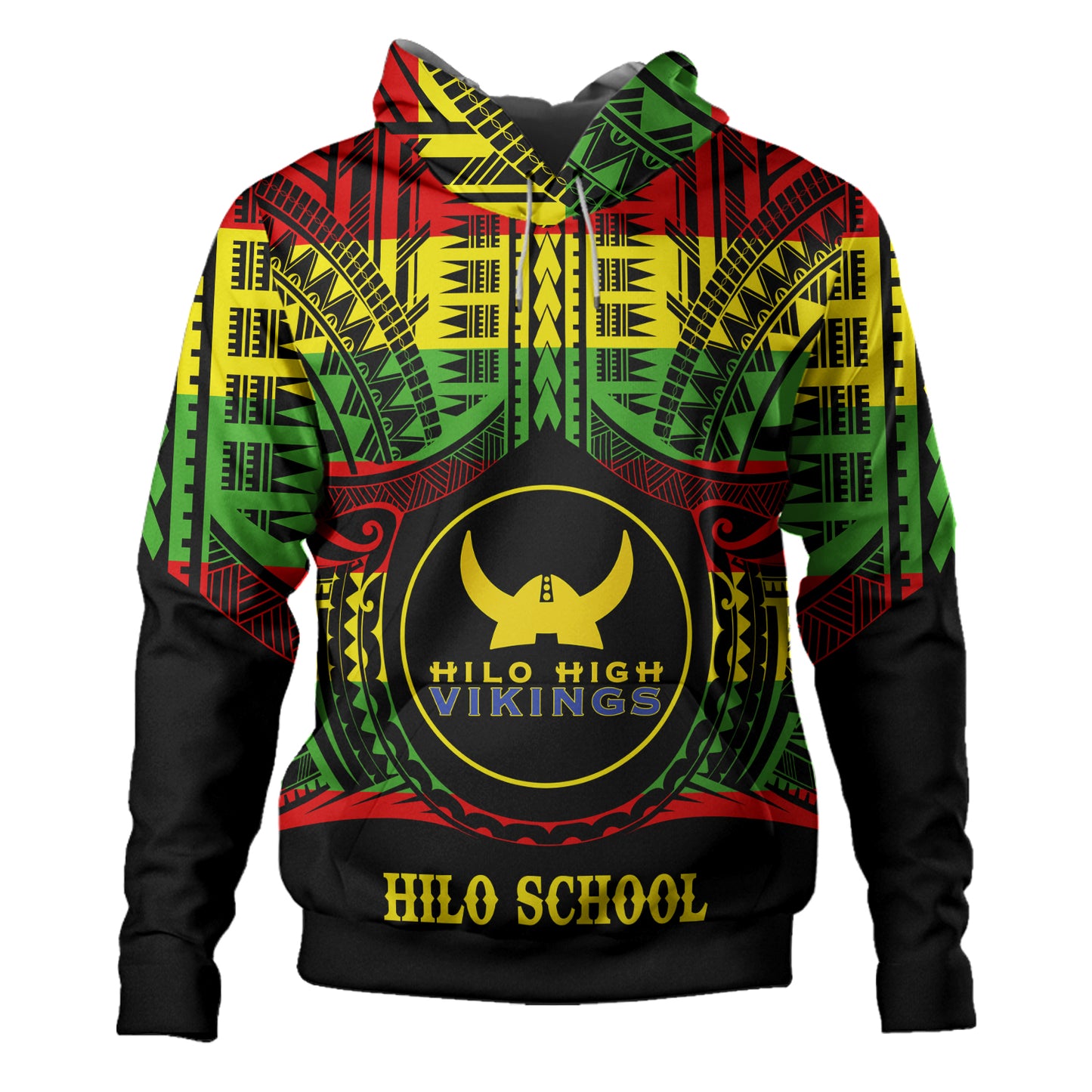 Hawaii Hoodie Hilo High School Reggae Color Polynesian