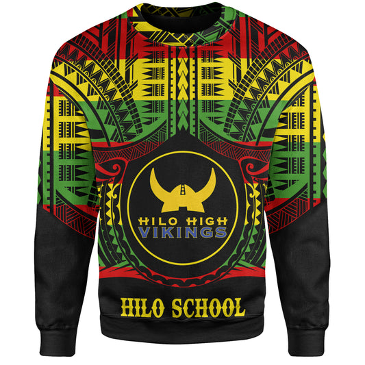 Hawaii Sweatshirt Hilo High School Reggae Color Polynesian