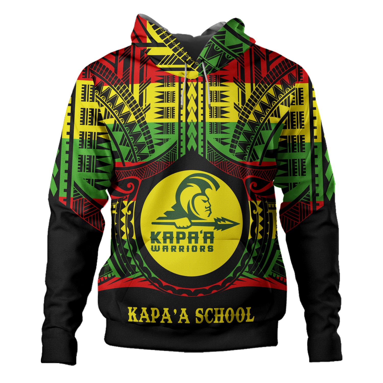 Hawaii Hoodie Kapaa High School Reggae Color Polynesian