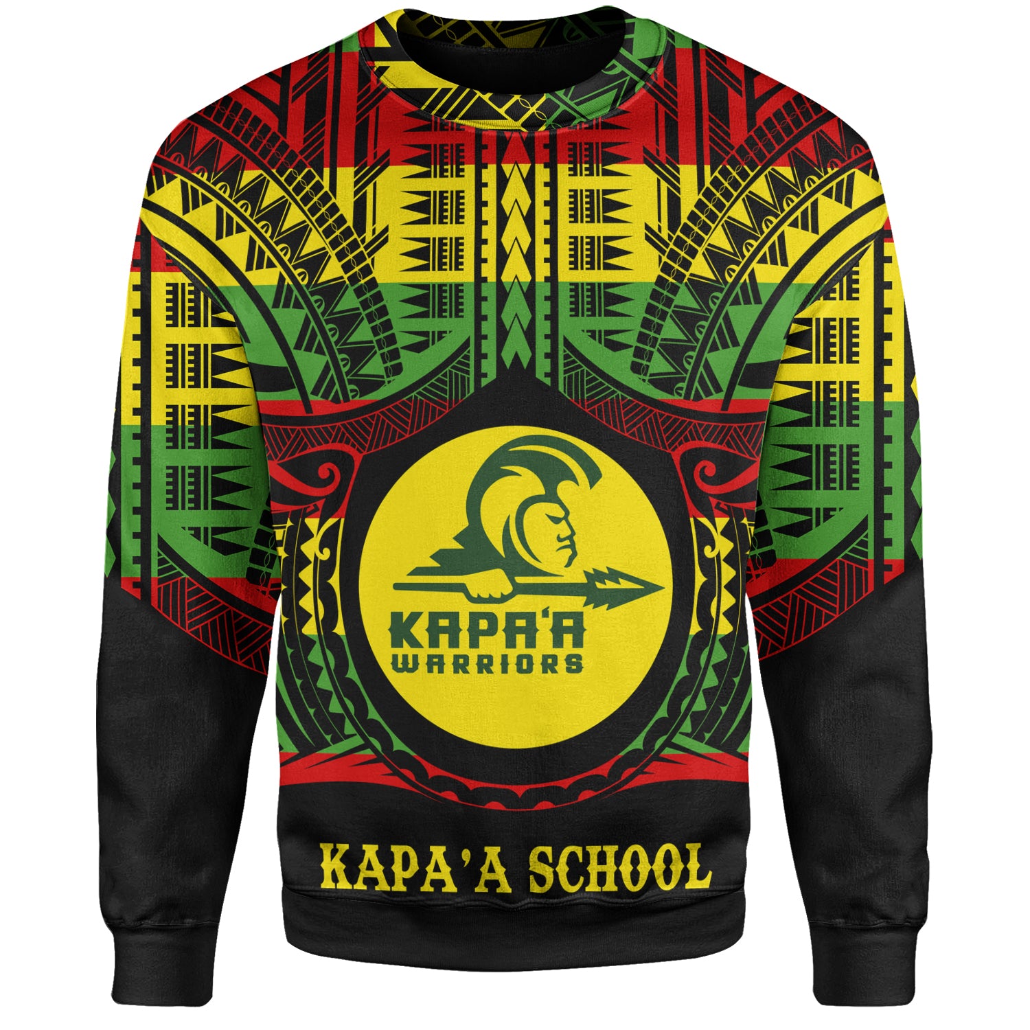 Hawaii Sweatshirt Kapaa High School Reggae Color Polynesian