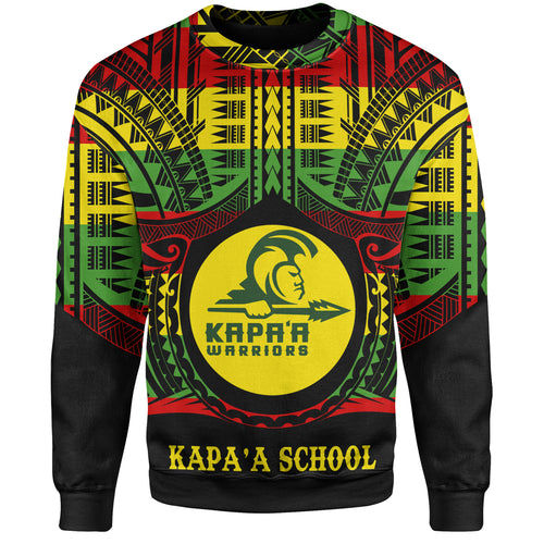 Hawaii Sweatshirt Kapaa High School Reggae Color Polynesian