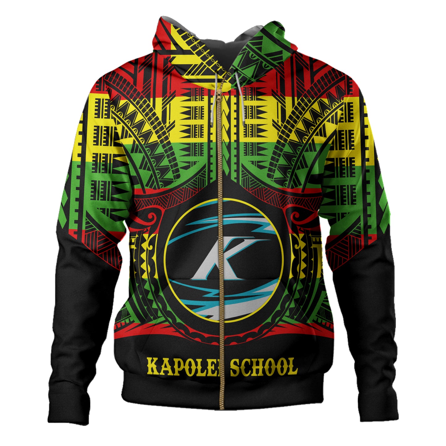 Hawaii Hoodie Kapolei High School Reggae Color Polynesian