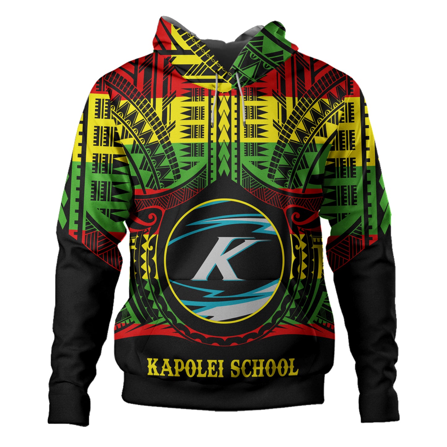 Hawaii Hoodie Kapolei High School Reggae Color Polynesian
