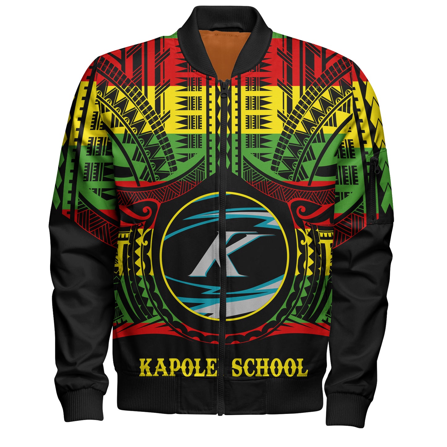 Hawaii Bomber Jacket Kapolei High School Reggae Color Polynesian